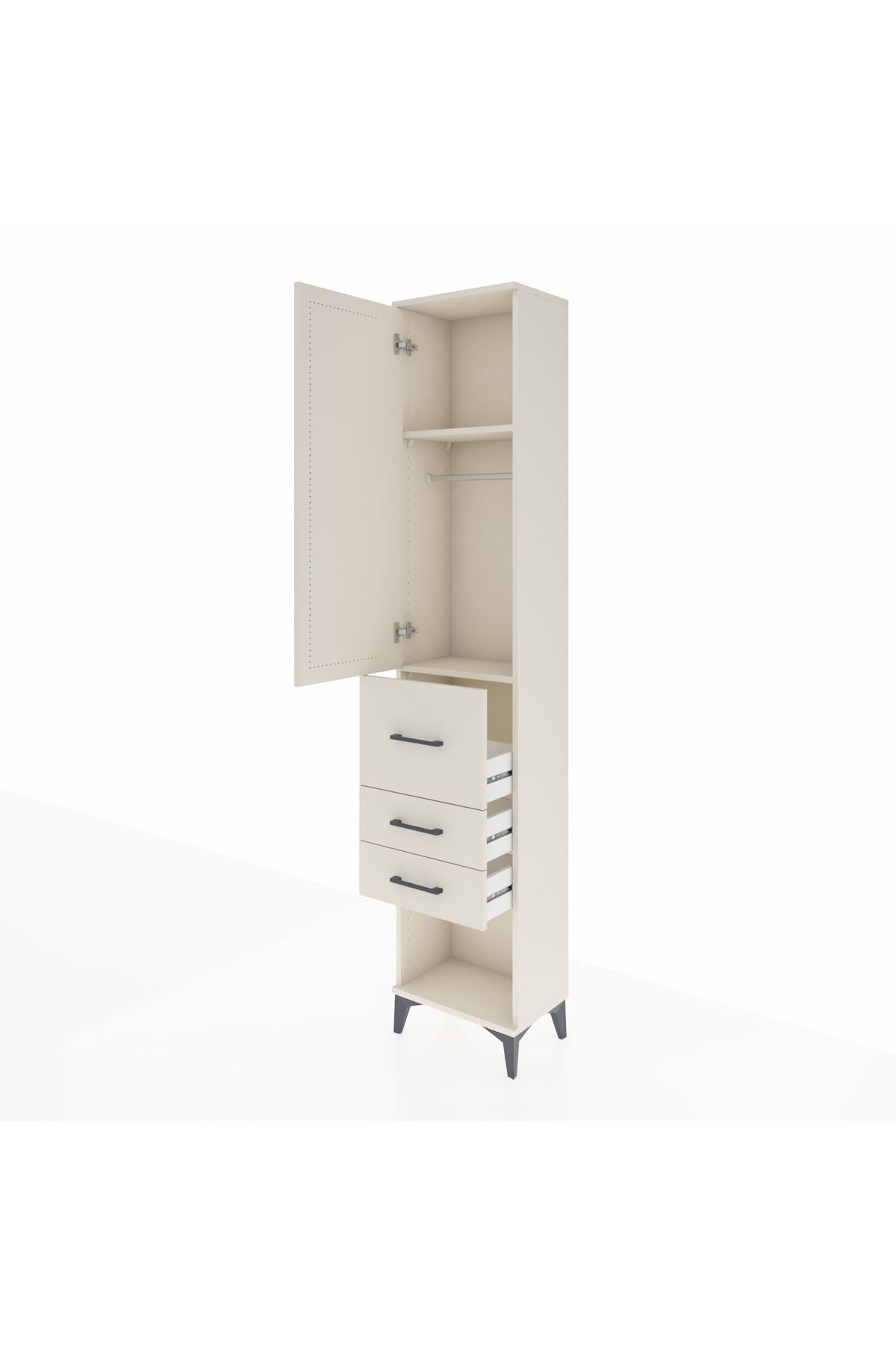 Arges Dolap 2 Raflı 3 Çekmeceli Tek Askılı 44x30x221 Aytaşı-Aytaşı