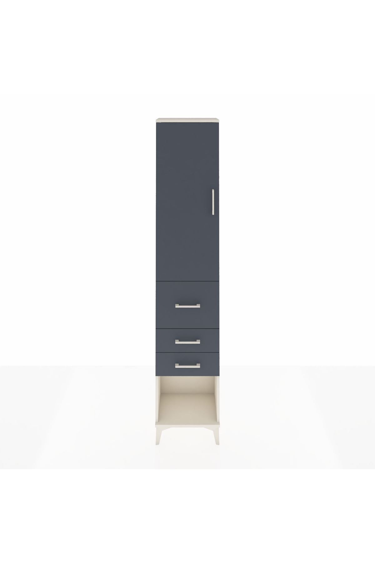 Arges Dolap 2 Raflı 3 Çekmeceli Tek Askılı 44x30x221 Aytaşı-Antrasit