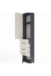 Arges Dolap 2 Raflı 3 Çekmeceli Tek Askılı 44x30x221 Antrasit-Aytaşı