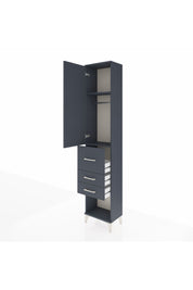 Arges Dolap 2 Raflı 3 Çekmeceli Tek Askılı 44x30x221 Antrasit-Antrasit