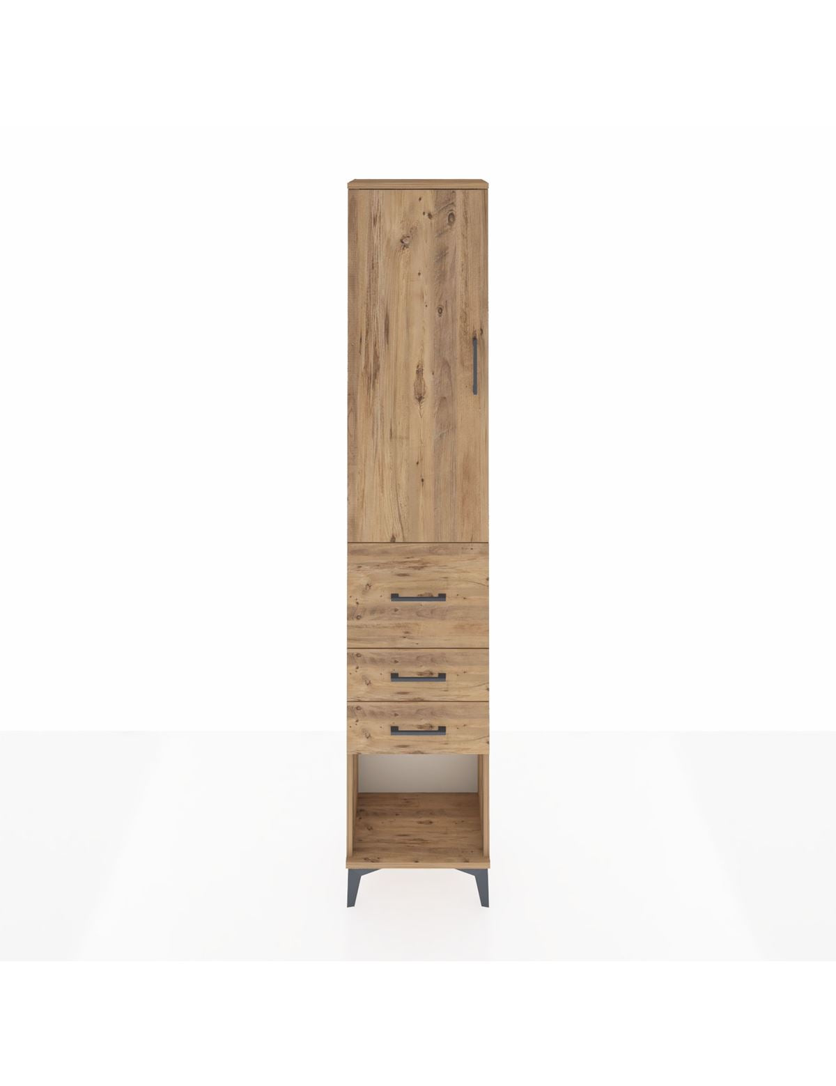 Arges Dolap 2 Raflı 3 Çekmeceli Tek Askılı 44x30x221 Çam-Çam