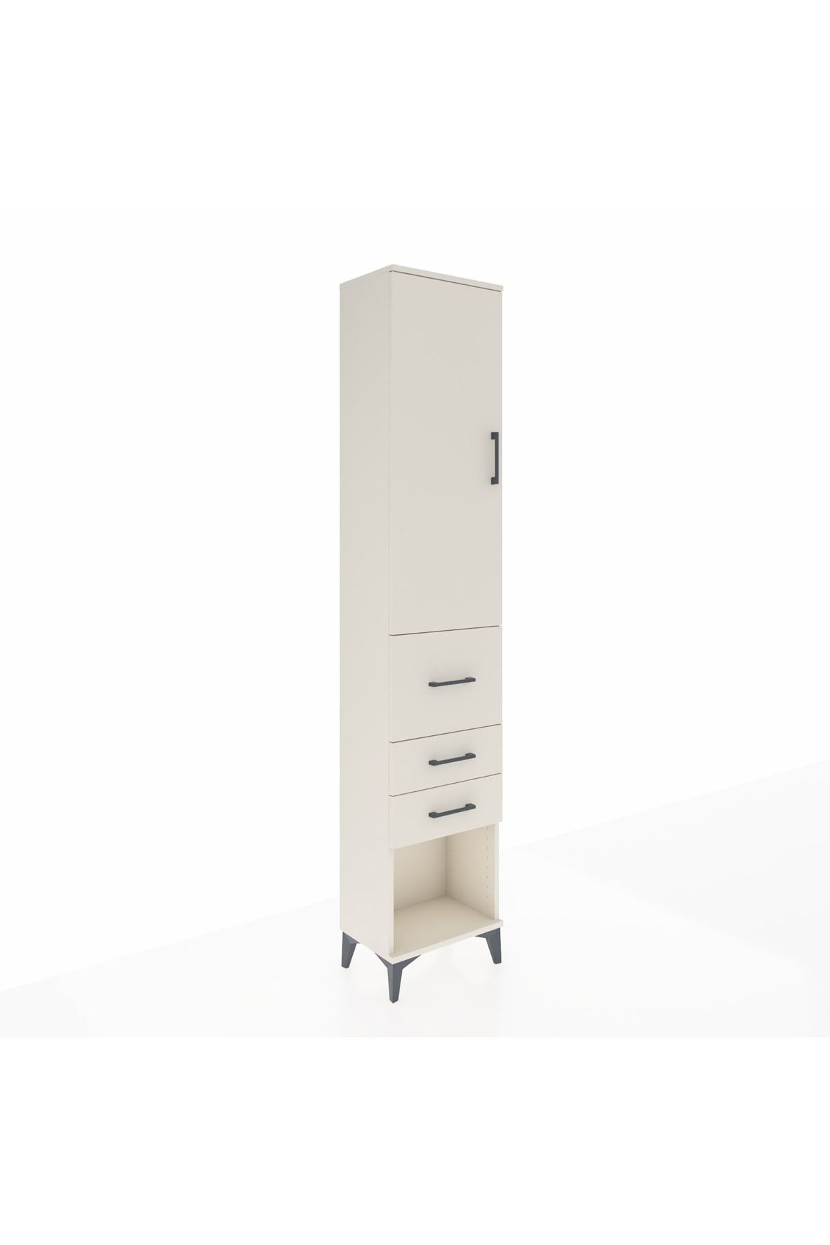 Arges Dolap 3 Raflı 3 Çekmeceli Tek Kapaklı 44x30x221 Aytaşı-Aytaşı