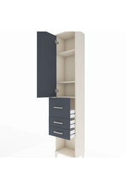 Arges Dolap 3 Raflı 3 Çekmeceli Tek Kapaklı 44x30x221 Aytaşı-Antrasit