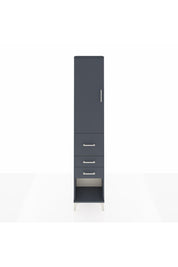 Arges Dolap 3 Raflı 3 Çekmeceli Tek Kapaklı 44x30x221 Antrasit-Antrasit