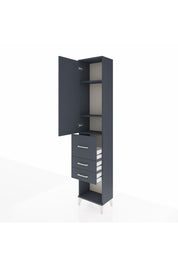 Arges Dolap 3 Raflı 3 Çekmeceli Tek Kapaklı 44x30x221 Antrasit-Antrasit