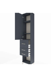 Arges Dolap 3 Raflı 3 Çekmeceli Tek Kapaklı 44x30x221 Antrasit-Antrasit