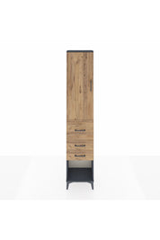 Arges Dolap 3 Raflı 3 Çekmeceli Tek Kapaklı 44x30x221 Antrasit-Çam