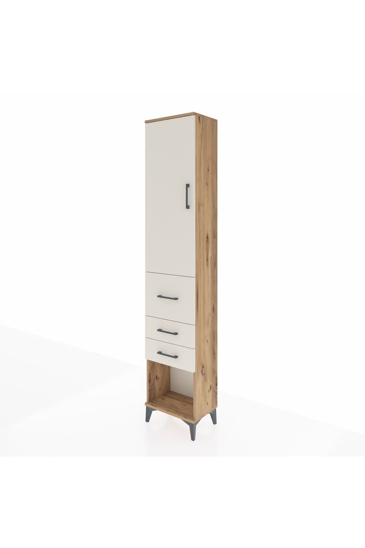 Arges Dolap 3 Raflı 3 Çekmeceli Tek Kapaklı 44x30x221 - S28M143V7A