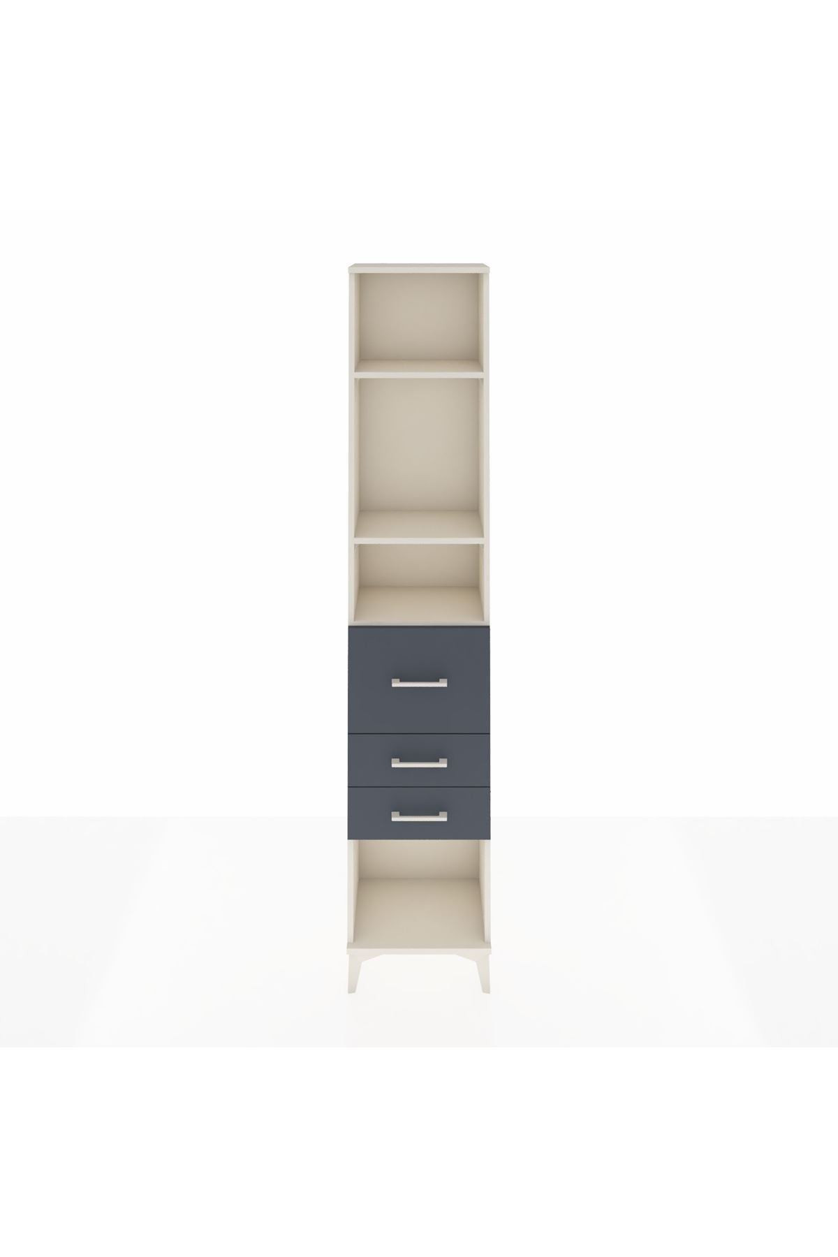 Arges Dolap 3 Raflı 3 Çekmeceli 44x30x221 Aytaşı-Antrasit