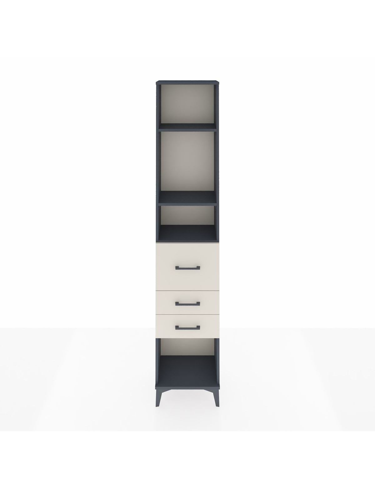 Arges Dolap 3 Raflı 3 Çekmeceli 44x30x221 Antrasit-Aytaşı