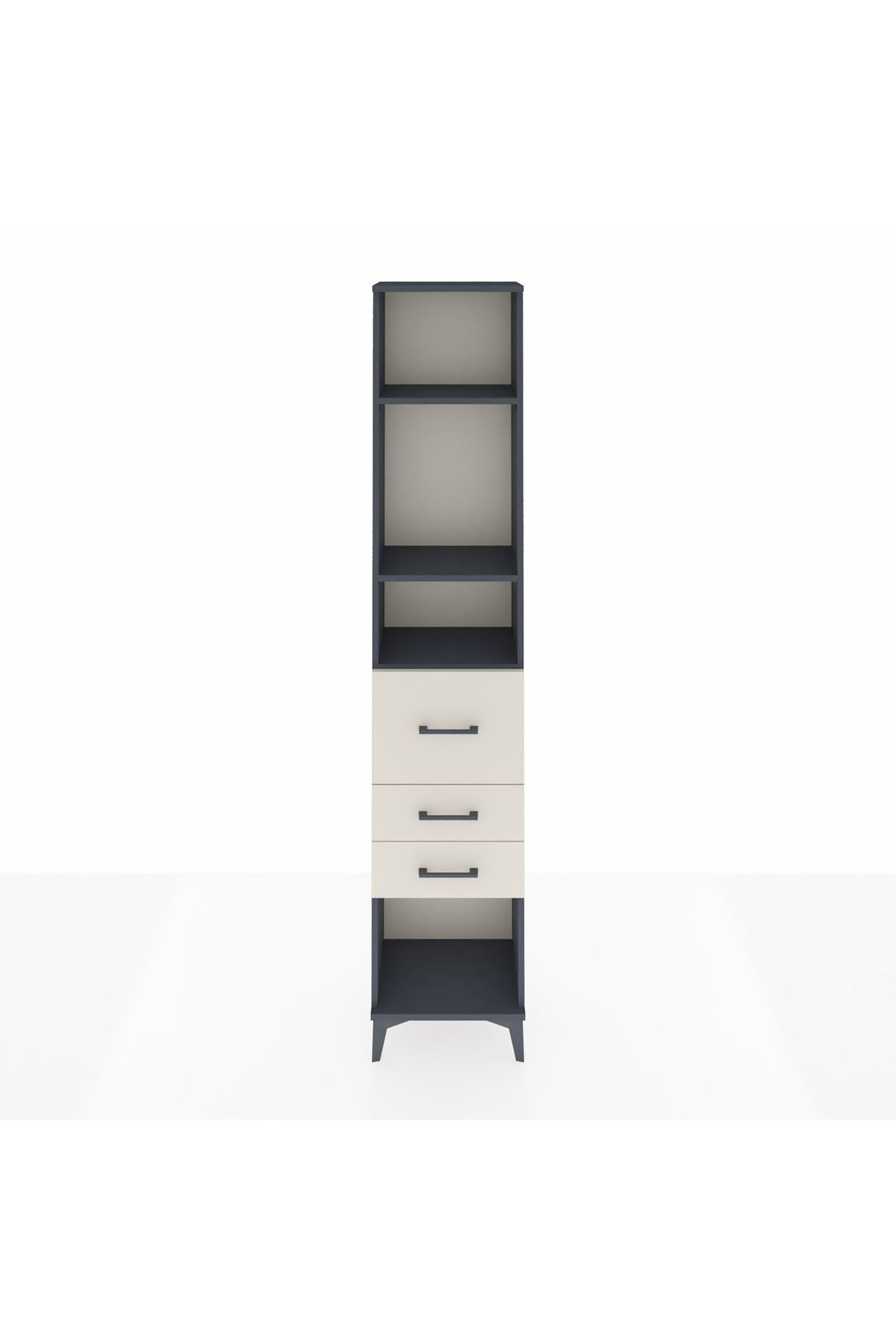 Arges Dolap 3 Raflı 3 Çekmeceli 44x30x221 Antrasit-Aytaşı