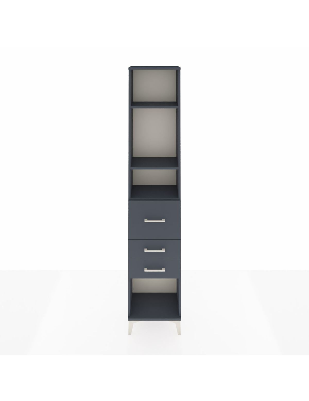 Arges Dolap 3 Raflı 3 Çekmeceli 44x30x221 Antrasit-Antrasit