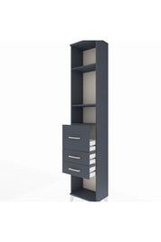 Arges Dolap 3 Raflı 3 Çekmeceli 44x30x221 Antrasit-Antrasit