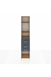 Arges Dolap 3 Raflı 3 Çekmeceli 44x30x221 Çam-Antrasit