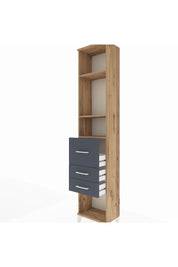 Arges Dolap 3 Raflı 3 Çekmeceli 44x30x221 Çam-Antrasit