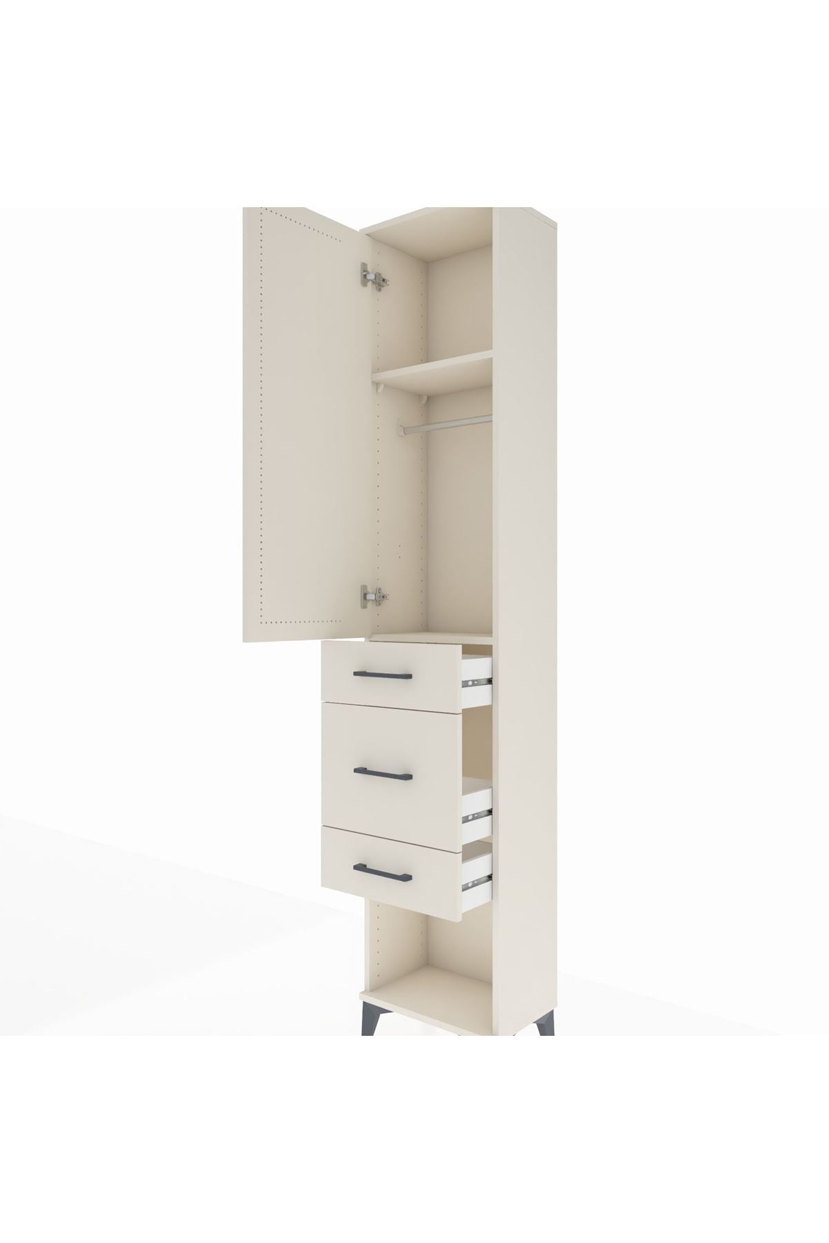 Arges Dolap 2 Raflı 3 Çekmeceli Tek Askılı 44x30x221 Aytaşı-Aytaşı