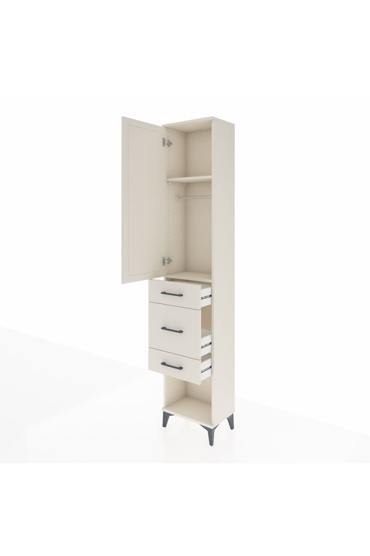 Arges Dolap 2 Raflı 3 Çekmeceli Tek Askılı 44x30x221 Aytaşı-Aytaşı