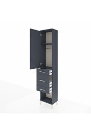 Arges Dolap 2 Raflı 3 Çekmeceli Tek Askılı 44x30x221 Antrasit-Antrasit