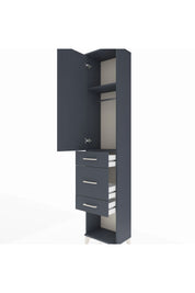 Arges Dolap 2 Raflı 3 Çekmeceli Tek Askılı 44x30x221 Antrasit-Antrasit