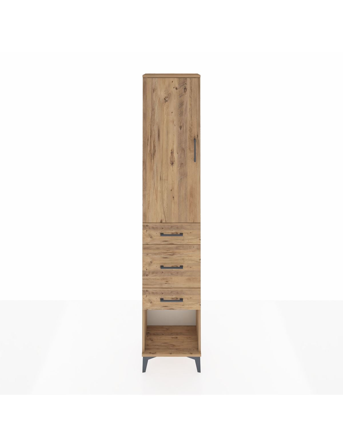 Arges Dolap 2 Raflı 3 Çekmeceli Tek Askılı 44x30x221 Çam-Çam