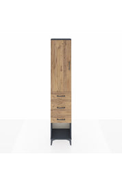 Arges Dolap 3 Raflı 3 Çekmeceli Tek Kapaklı 44x30x221 Antrasit-Çam