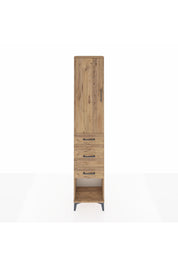 Arges Dolap 3 Raflı 3 Çekmeceli Tek Kapaklı 44x30x221 Çam-Çam