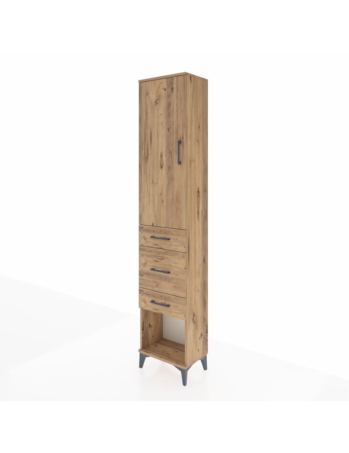 Arges Dolap 3 Raflı 3 Çekmeceli Tek Kapaklı 44x30x221 - S28M146V9A