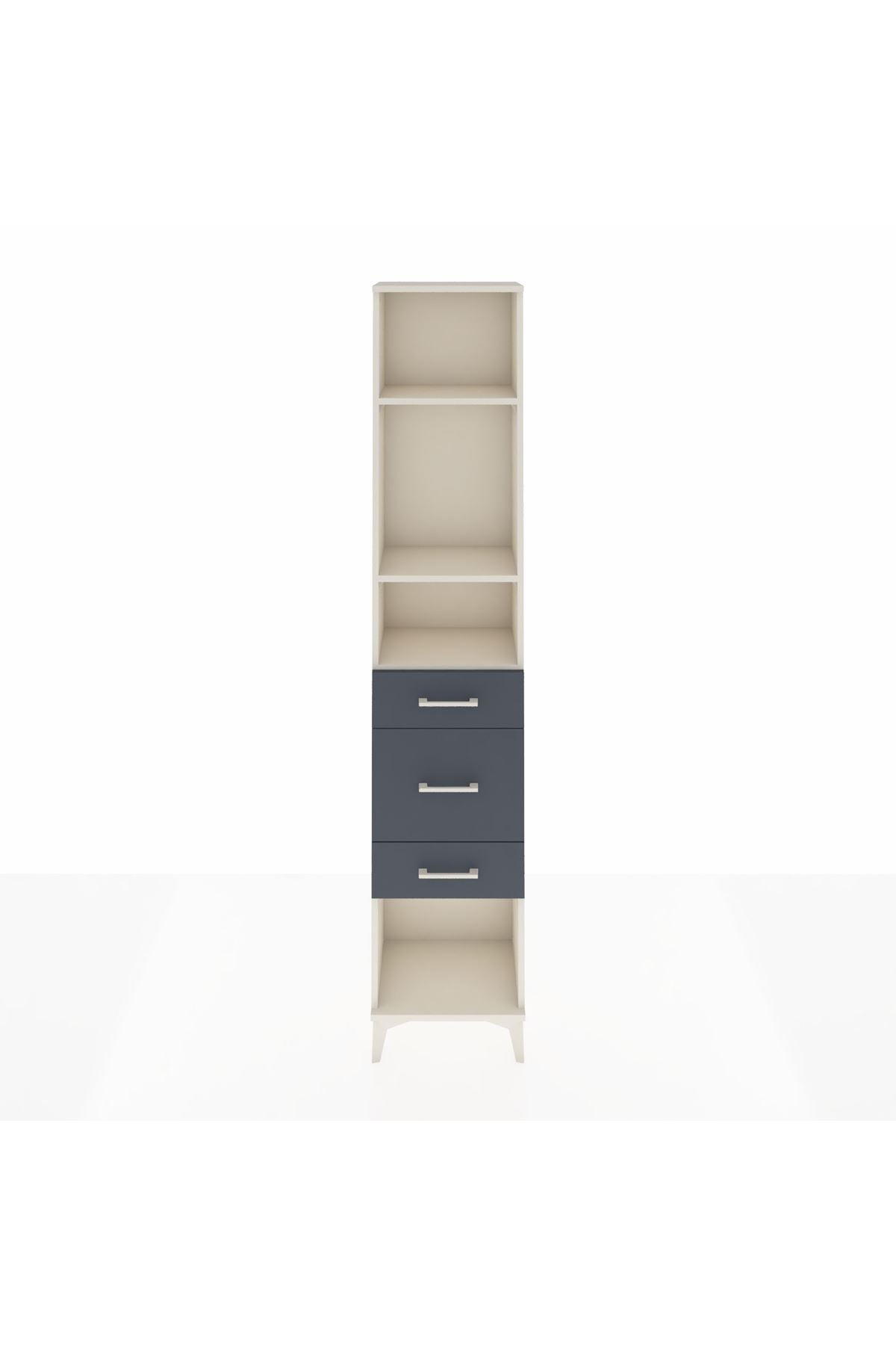 Arges Dolap 3 Raflı 3 Çekmeceli 44x30x221 Aytaşı-Antrasit