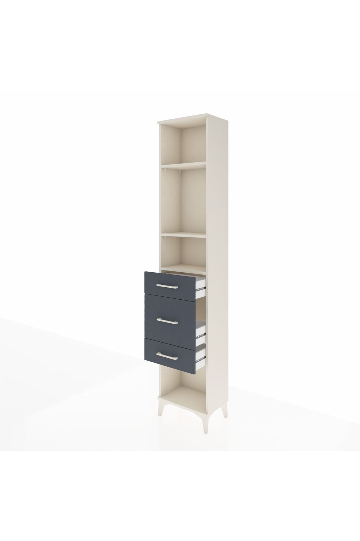 Arges Dolap 3 Raflı 3 Çekmeceli 44x30x221 Aytaşı-Antrasit