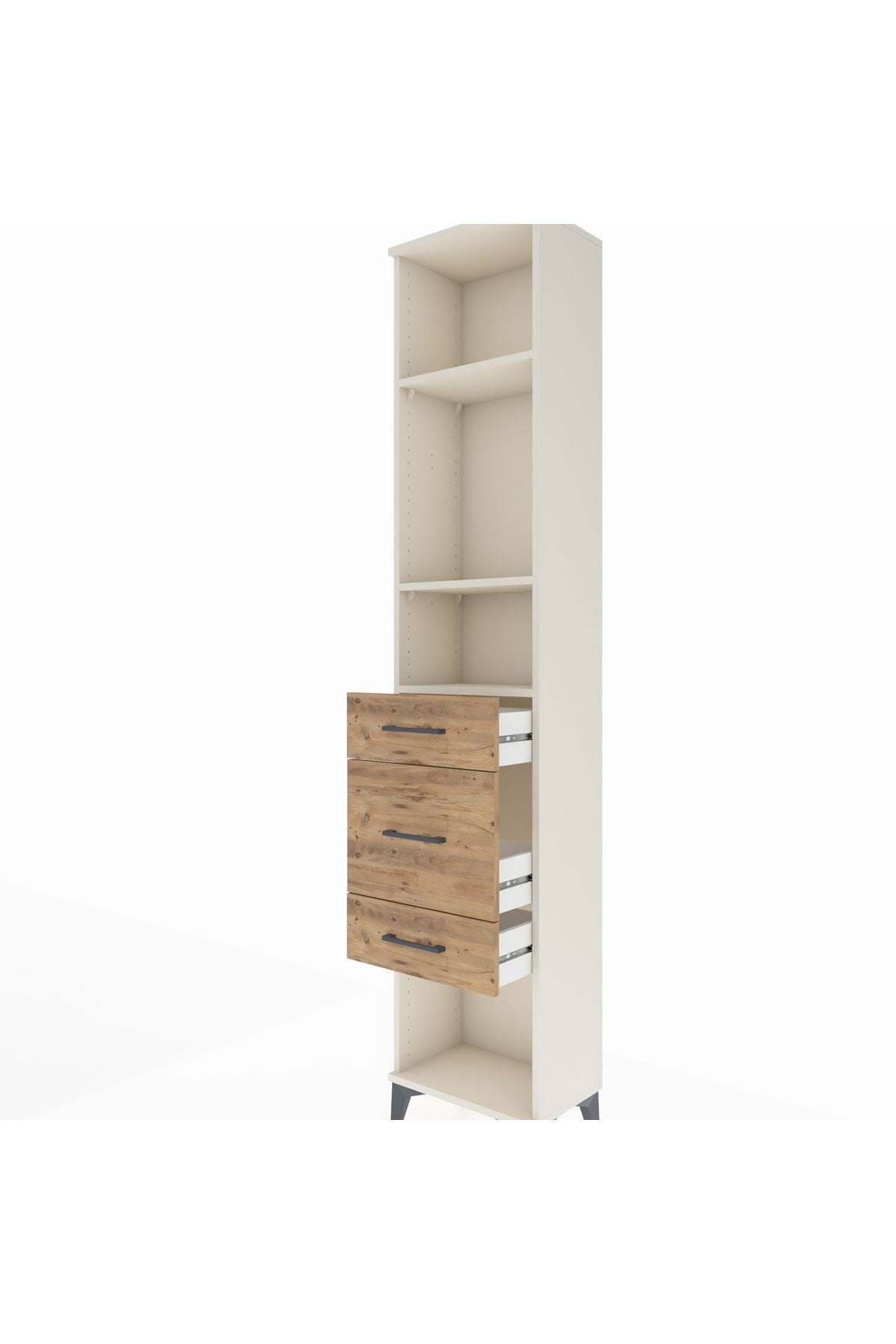 Arges Dolap 3 Raflı 3 Çekmeceli 44x30x221 - S28M147V3A