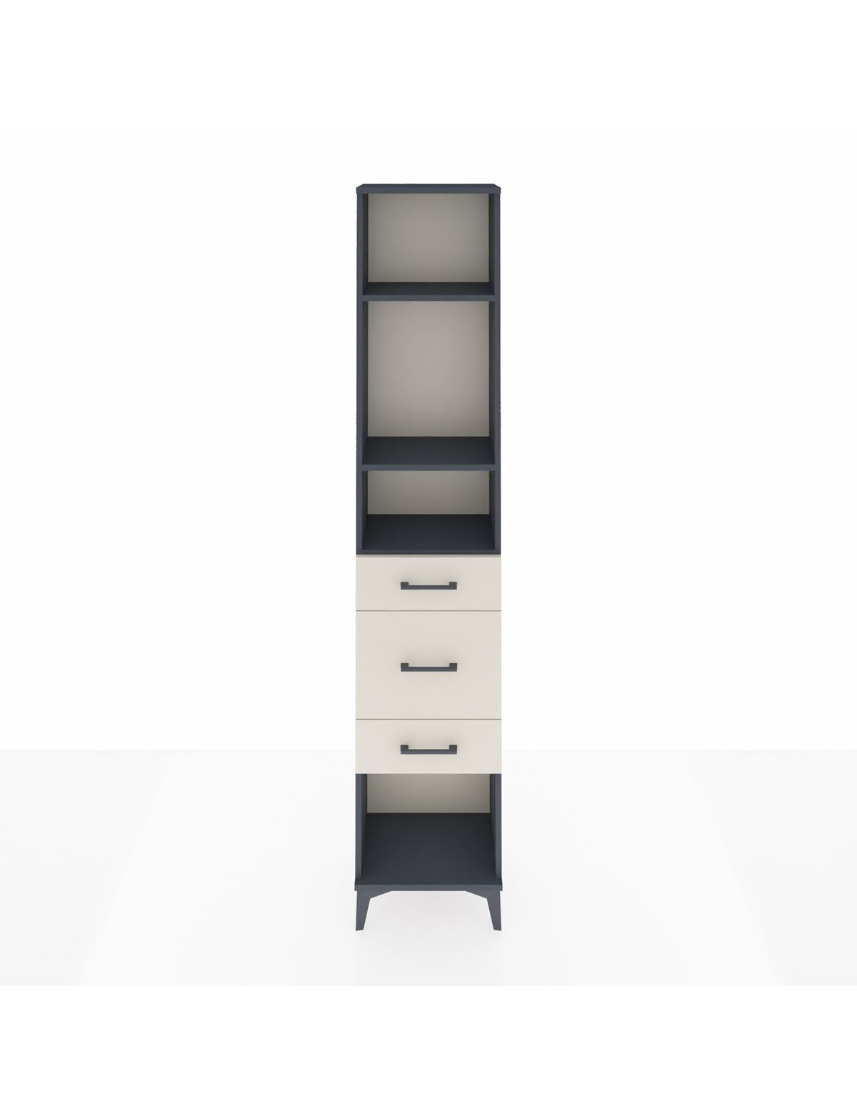 Arges Dolap 3 Raflı 3 Çekmeceli 44x30x221 Antrasit-Aytaşı