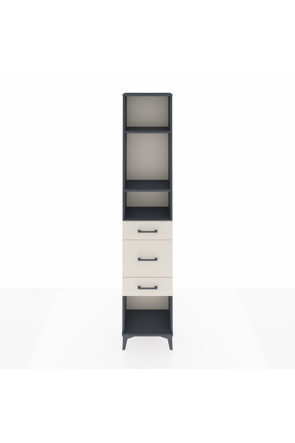 Arges Dolap 3 Raflı 3 Çekmeceli 44x30x221 Antrasit-Aytaşı