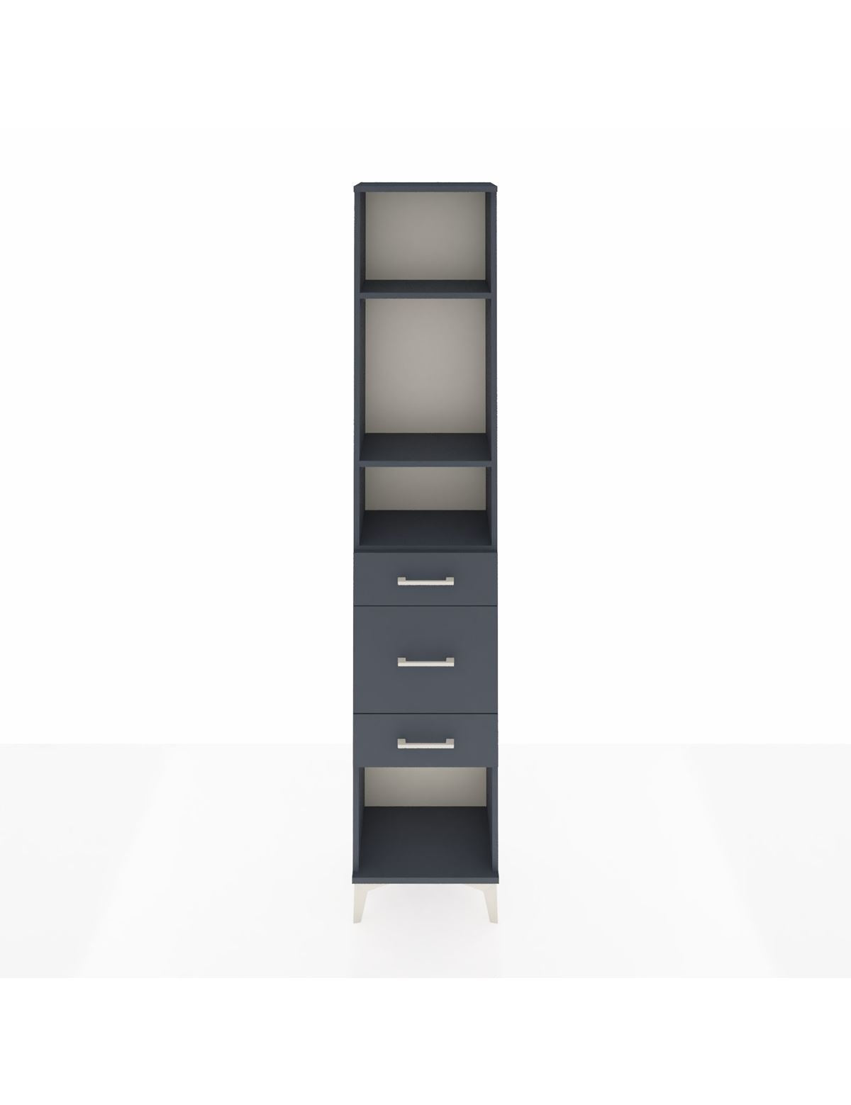 Arges Dolap 3 Raflı 3 Çekmeceli 44x30x221 Antrasit-Antrasit