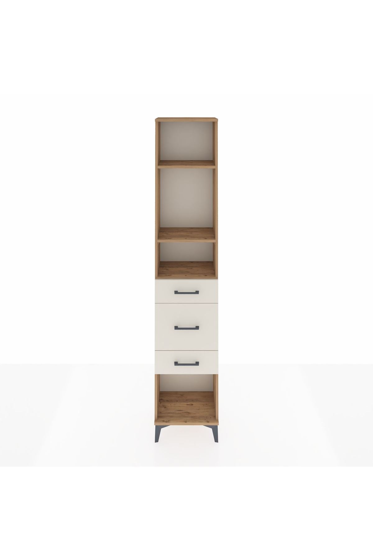 Arges Dolap 3 Raflı 3 Çekmeceli 44x30x221 Çam-Aytaşı