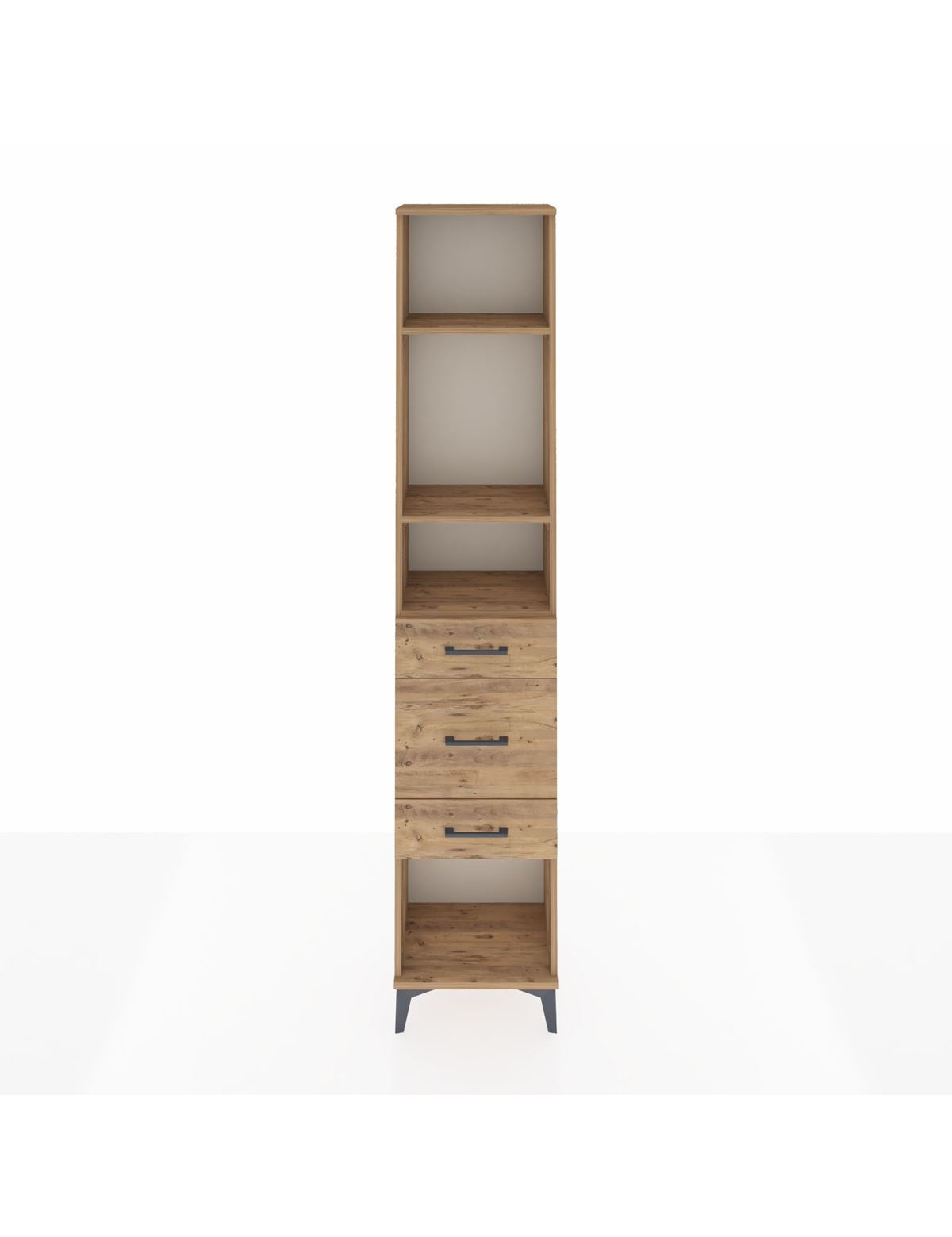 Arges Dolap 3 Raflı 3 Çekmeceli 44x30x221 Çam-Çam