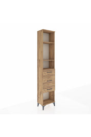 Arges Dolap 3 Raflı 3 Çekmeceli 44x30x221 Çam-Çam