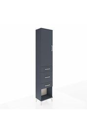 Arges Dolap 3 Raflı 3 Çekmeceli Tek Kapaklı 44x30x221 Antrasit-Antrasit