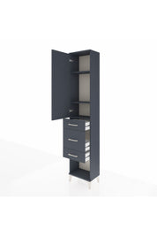 Arges Dolap 3 Raflı 3 Çekmeceli Tek Kapaklı 44x30x221 Antrasit-Antrasit