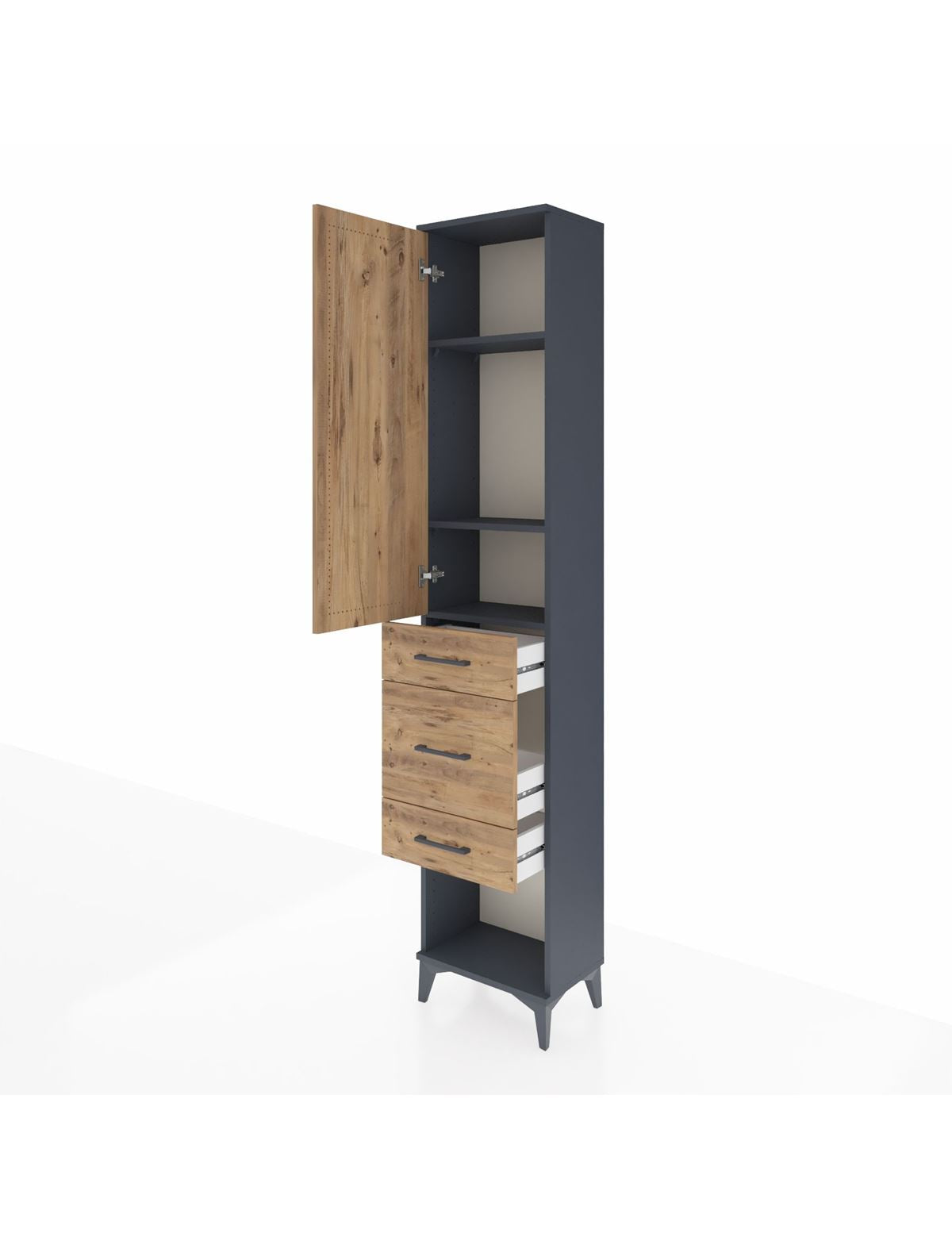 Arges Dolap 3 Raflı 3 Çekmeceli Tek Kapaklı 44x30x221 - S28M148V6A