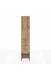 Arges Dolap 3 Raflı 3 Çekmeceli Tek Kapaklı 44x30x221 Çam-Çam