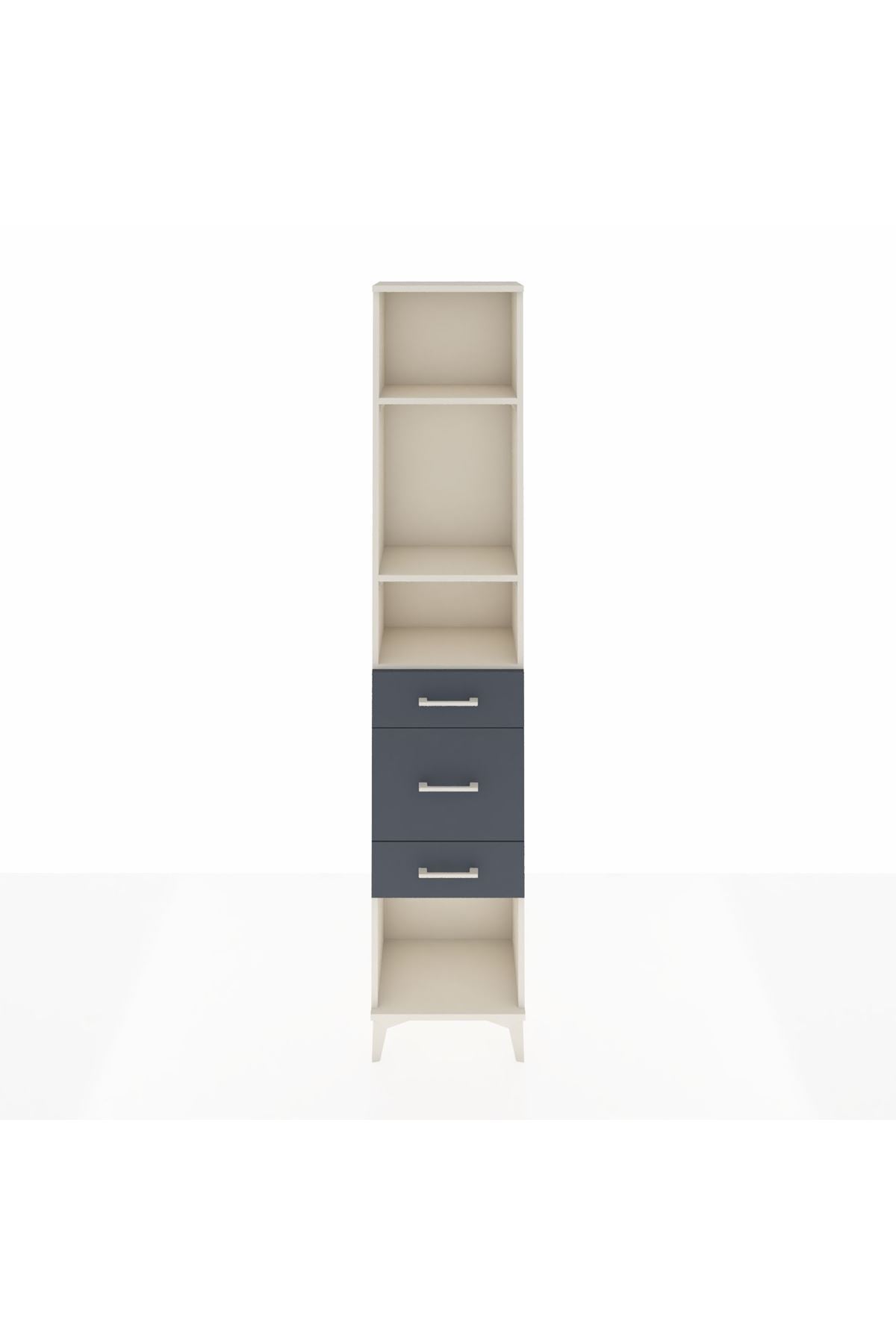 Arges Dolap 3 Raflı 3 Çekmeceli 44x30x221 Aytaşı-Antrasit