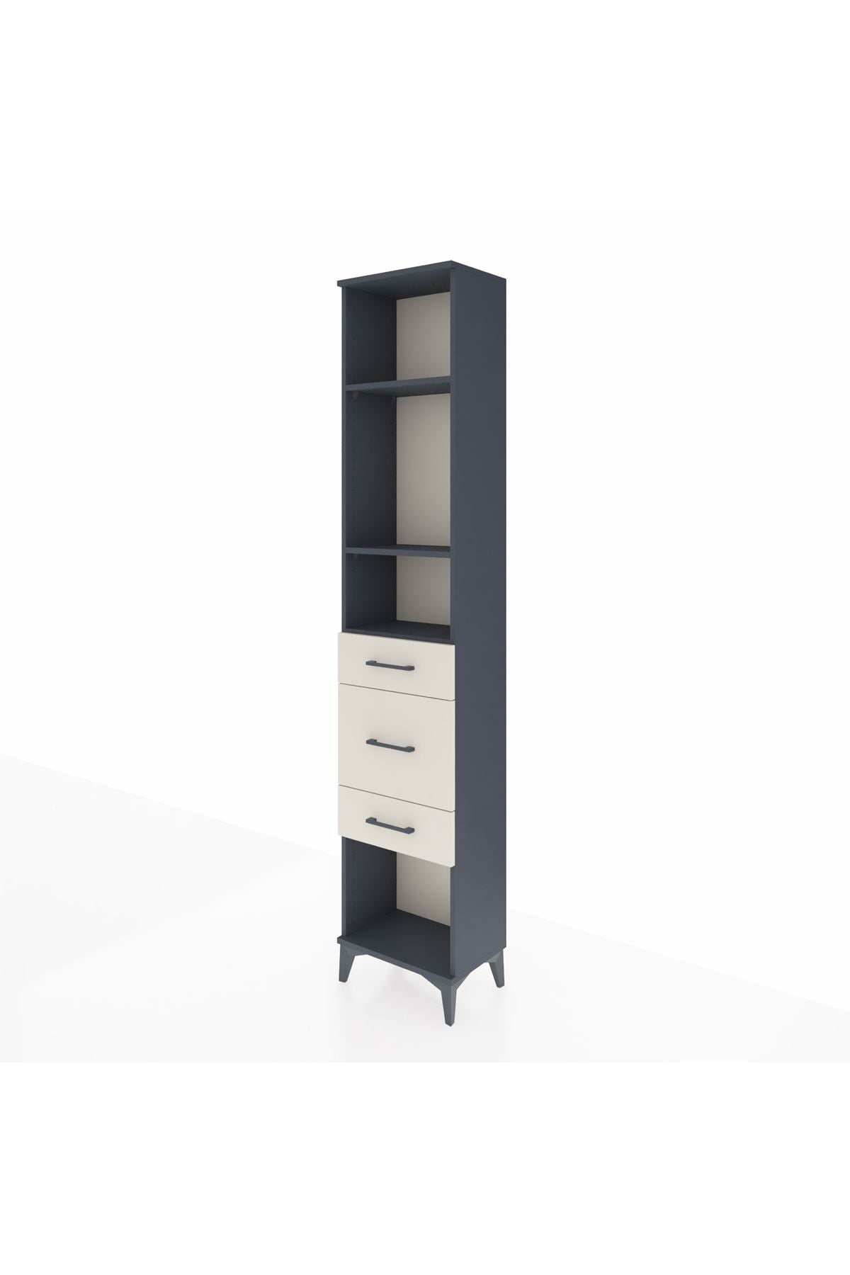 Arges Dolap 3 Raflı 3 Çekmeceli 44x30x221 Antrasit-Aytaşı