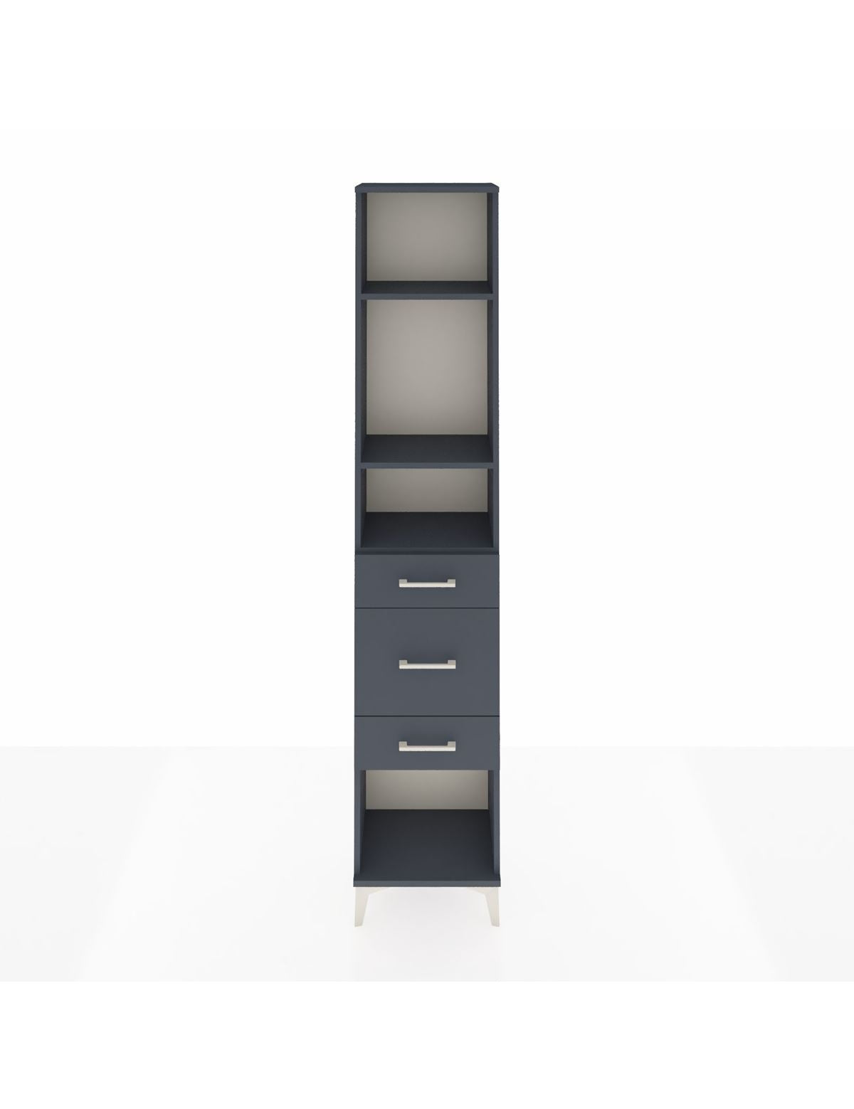 Arges Dolap 3 Raflı 3 Çekmeceli 44x30x221 Antrasit-Antrasit