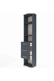 Arges Dolap 3 Raflı 3 Çekmeceli 44x30x221 Antrasit-Antrasit