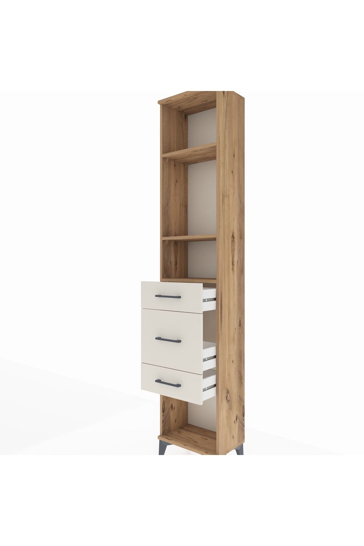 Arges Dolap 3 Raflı 3 Çekmeceli 44x30x221 - S28M149V7A