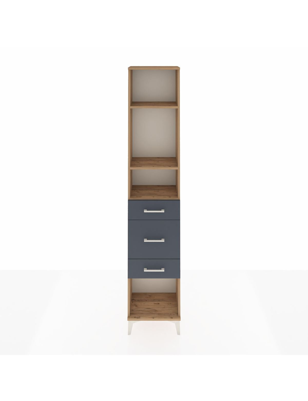 Arges Dolap 3 Raflı 3 Çekmeceli 44x30x221 Çam-Antrasit