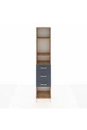 Arges Dolap 3 Raflı 3 Çekmeceli 44x30x221 Çam-Antrasit