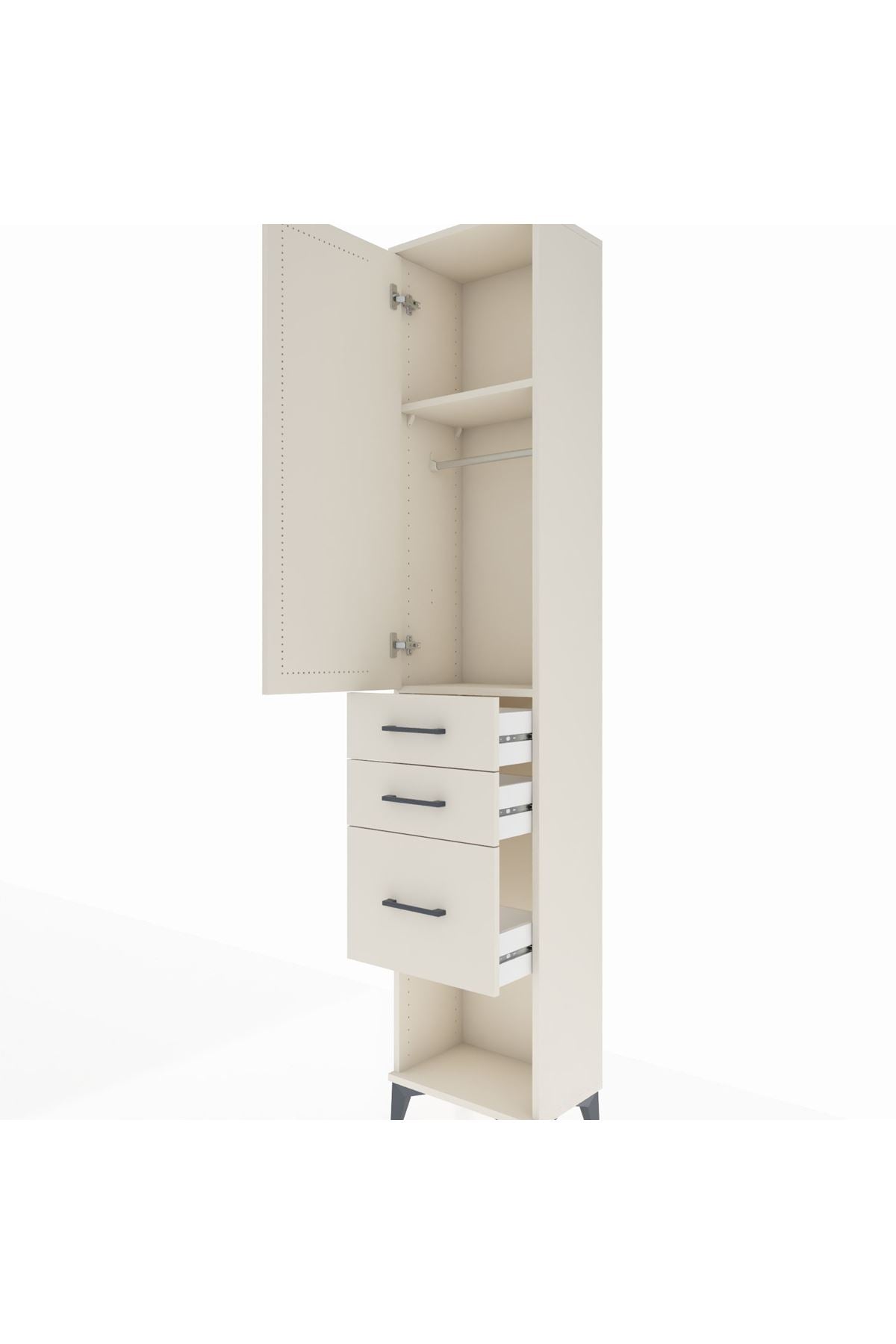 Arges Dolap 2 Raflı 3 Çekmeceli Tek Askılı 44x30x221 Aytaşı-Aytaşı