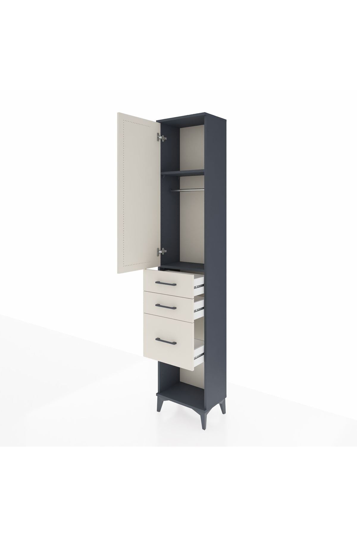 Arges Dolap 2 Raflı 3 Çekmeceli Tek Askılı 44x30x221 - S28M150V4A