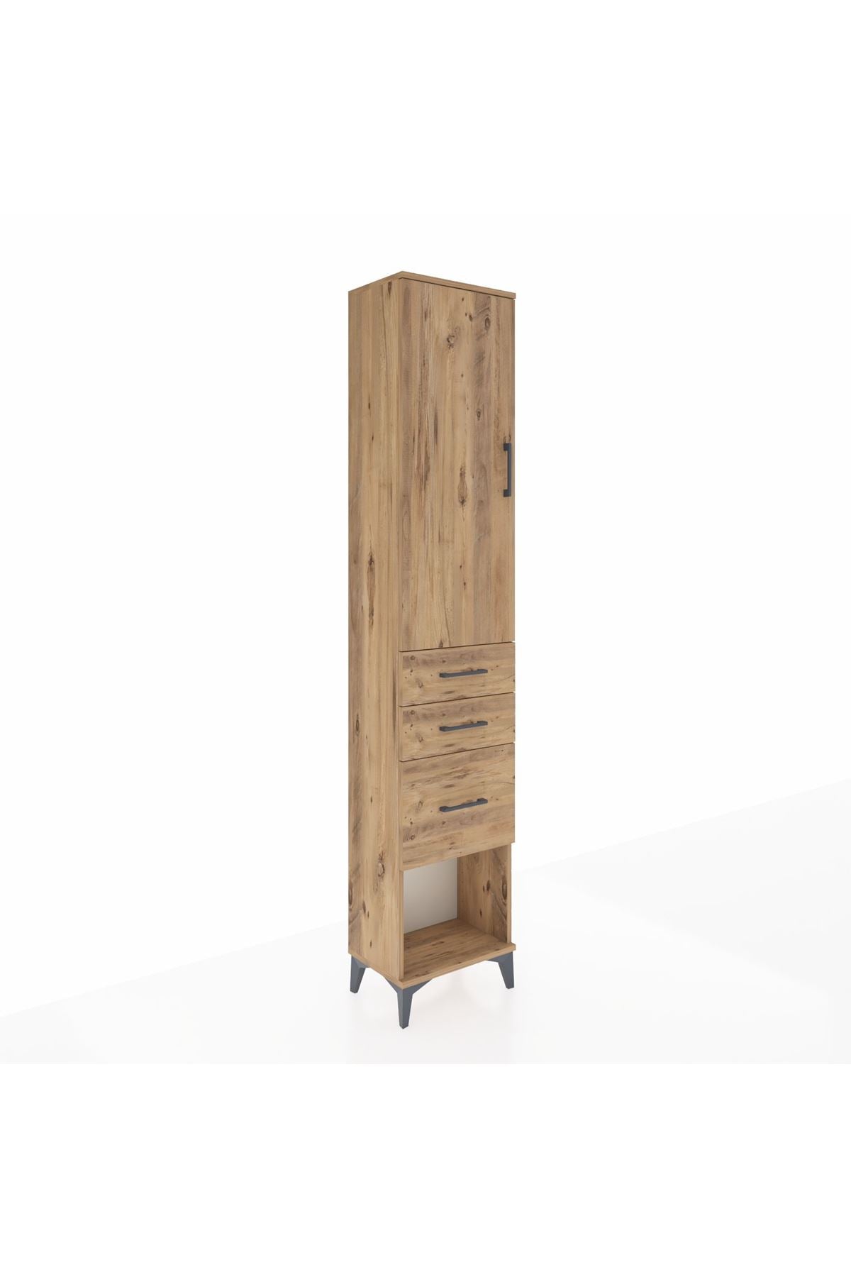 Arges Dolap 2 Raflı 3 Çekmeceli Tek Askılı 44x30x221 - S28M150V9A